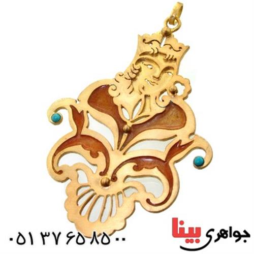 گردنبند نقره طرح زیر خاکی مدل بانو و گل